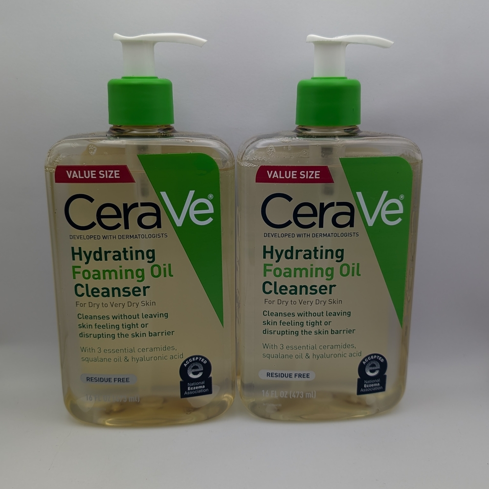 Lot Of 2 CeraVe Hydrating Foaming Oil Cleanser 14 Fl Oz Each New